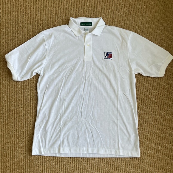 Outer Banks Vintage White USA Hockey Embroidered Men’s Polo NWOT Made in USA XL - Picture 2 of 12